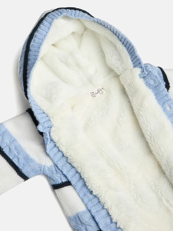 JWAAQ_Cotton_Knit_Full_Sleeve_Striped_Baby_kids_unisex_Winter_2_pcs_set_With_Fur_Lined-Blue