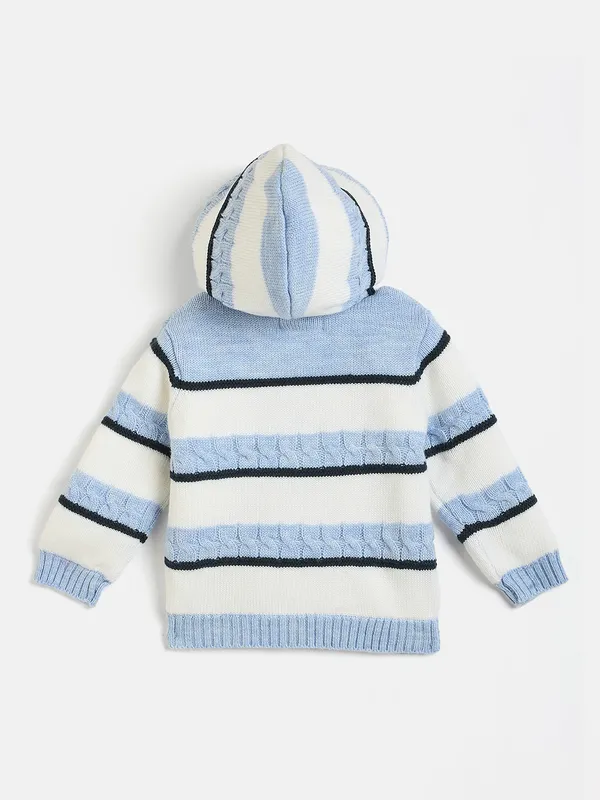 JWAAQ_Cotton_Knit_Full_Sleeve_Striped_Baby_kids_unisex_Winter_2_pcs_set_With_Fur_Lined-Blue