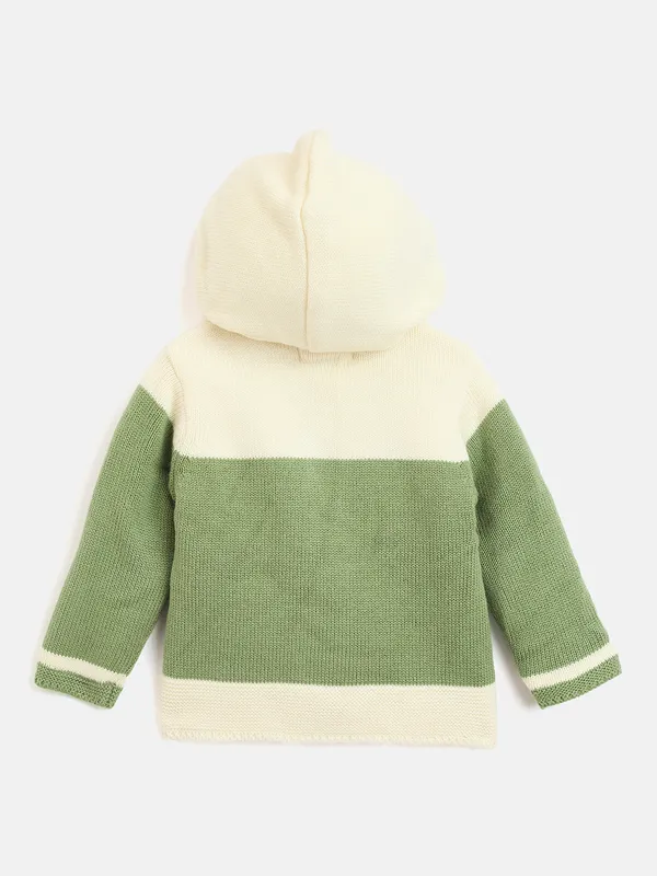 JWAAQ_Cotton_Knit_Full_Sleeve_Baby_kids_unisex_Winter_2_pcs_set_With_Fur_Lined-Green