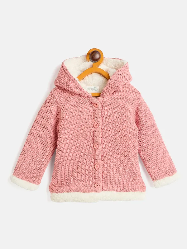 JWAAQ_Cotton_Knit_Full_Sleeve_Baby_kids_unisex_Winter_2_pcs_set_With_Fur_Lined-Pink