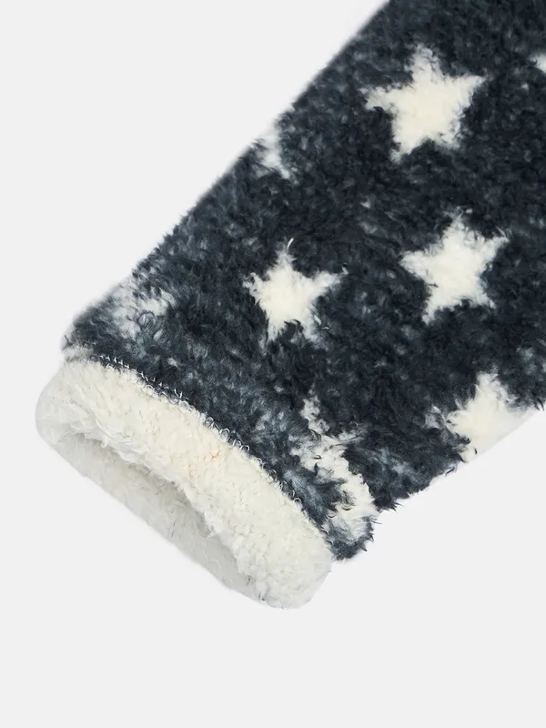 JWAAQ_Fur_Knited_Fabric_Full_Sleeve_Self_Printed_Baby_kids_unisex_Winter_2_pcs_set-Black