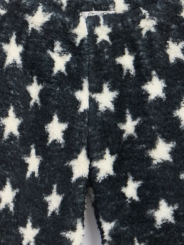 JWAAQ_Fur_Knited_Fabric_Full_Sleeve_Self_Printed_Baby_kids_unisex_Winter_2_pcs_set-Black