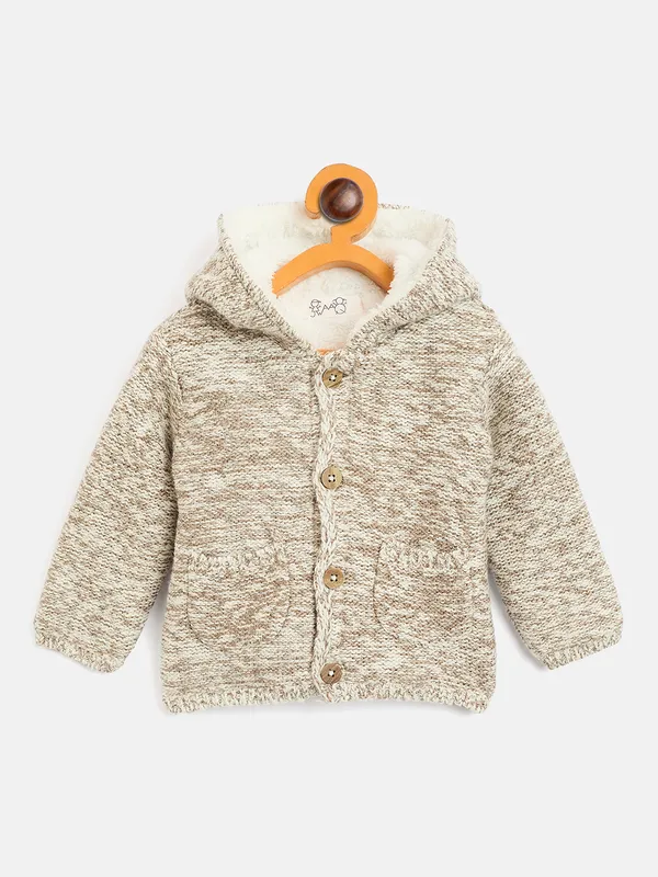 JWAAQ_Cotton_Knit_Full_Sleeve_Baby_kids_unisex_Winter_2_pcs_set_With_Fur_Lined-Oatmeal