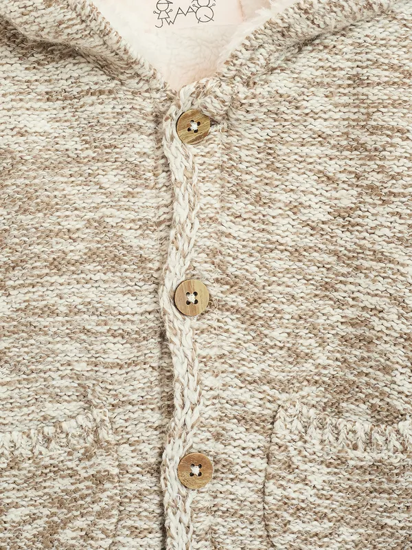 JWAAQ_Cotton_Knit_Full_Sleeve_Baby_kids_unisex_Winter_2_pcs_set_With_Fur_Lined-Oatmeal