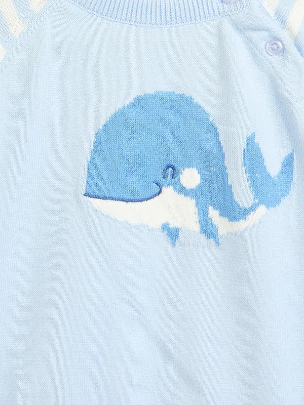 JWAAQ_Cotton_Knit_Full_Sleeve_Baby_kids_unisex_Winter_2_pcs_set-Sky_Blue