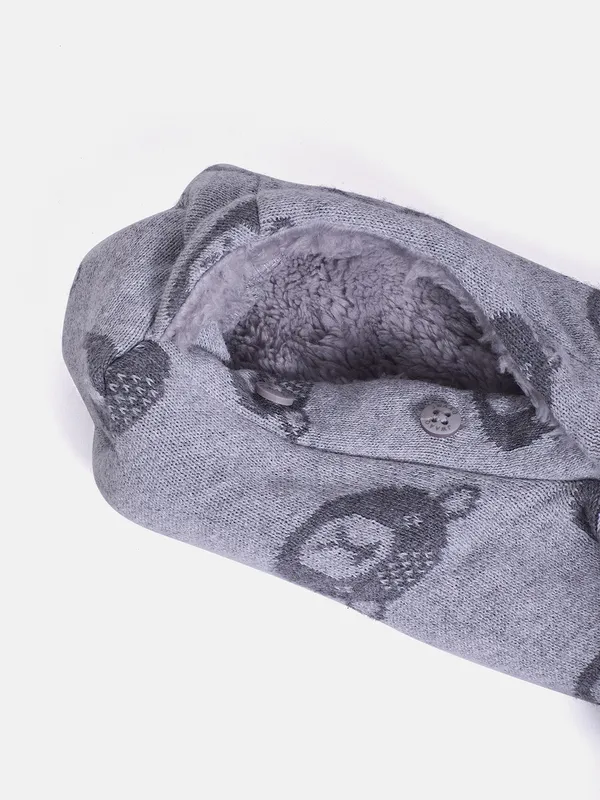 Grey_Infants_Full_Sleeve_Cotton_Fur_Lined_Romper_For___Kids
