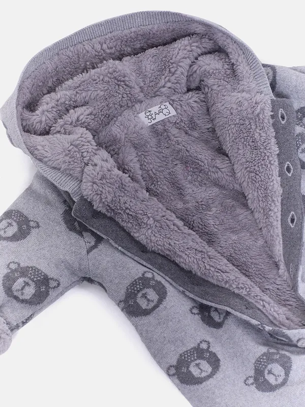 Grey_Infants_Full_Sleeve_Cotton_Fur_Lined_Romper_For___Kids