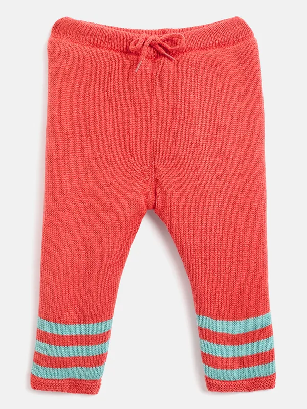 JWAAQ_Cotton_Knit_Full_Sleeve_Baby_kids_unisex_Winter_2_pcs_set_With_Fur_Lined-Orange