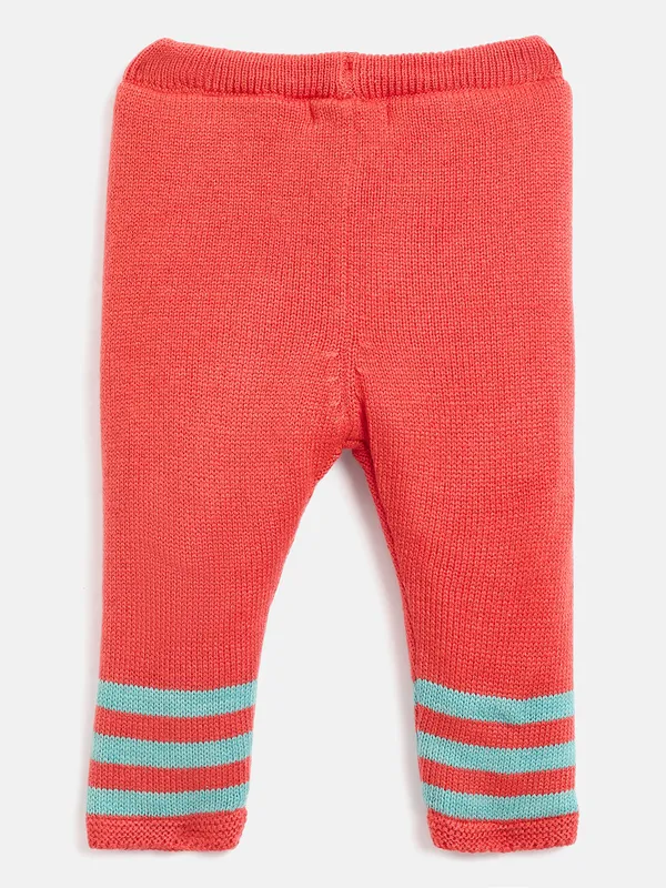JWAAQ_Cotton_Knit_Full_Sleeve_Baby_kids_unisex_Winter_2_pcs_set_With_Fur_Lined-Orange