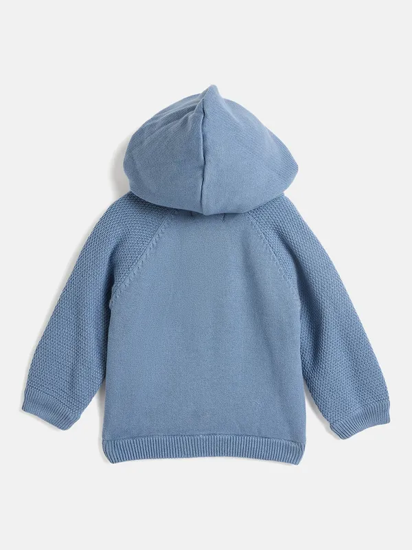 JWAAQ_Cotton_Knit_Full_Sleeve_Baby_kids_unisex_Winter_2_pcs_set_With_Fur_Lined-Blue