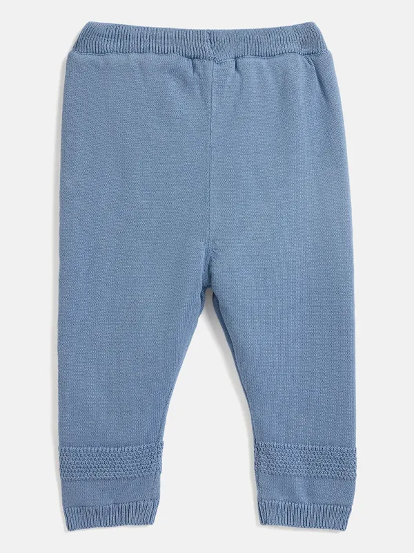 JWAAQ_Cotton_Knit_Full_Sleeve_Baby_kids_unisex_Winter_2_pcs_set_With_Fur_Lined-Blue