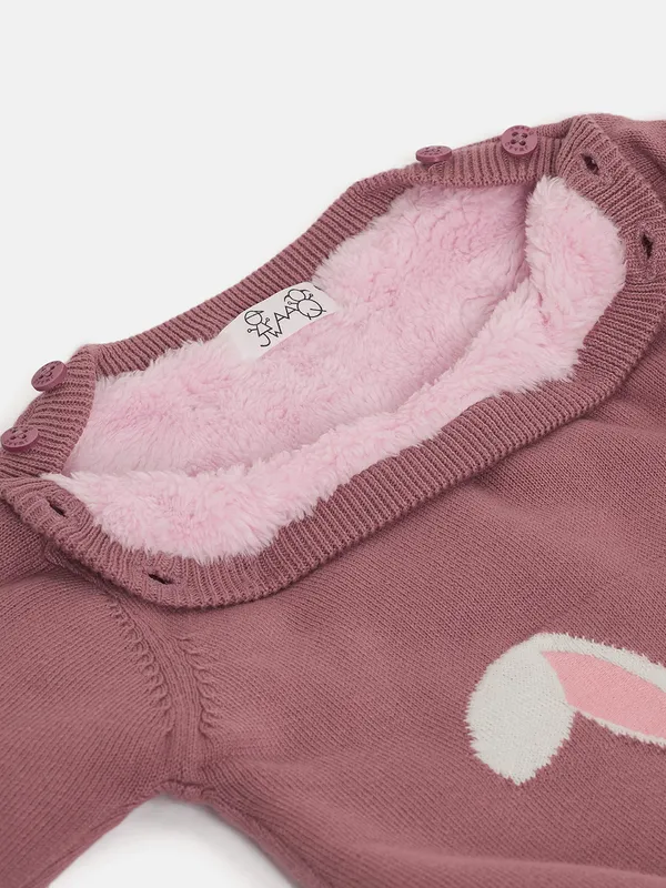 Pink_Infants_Full_Sleeve_Cotton_Fur_Lined_Romper_For___Kids