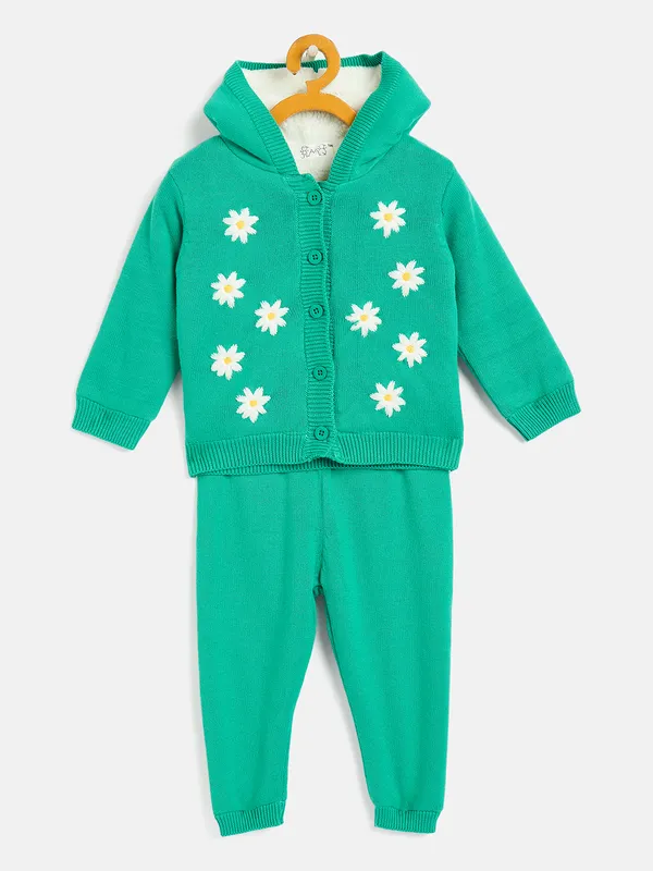 2-Piece_Green_Full_Sleeve_Cotton_Faux_Fur_Winter_Set_For_Girls