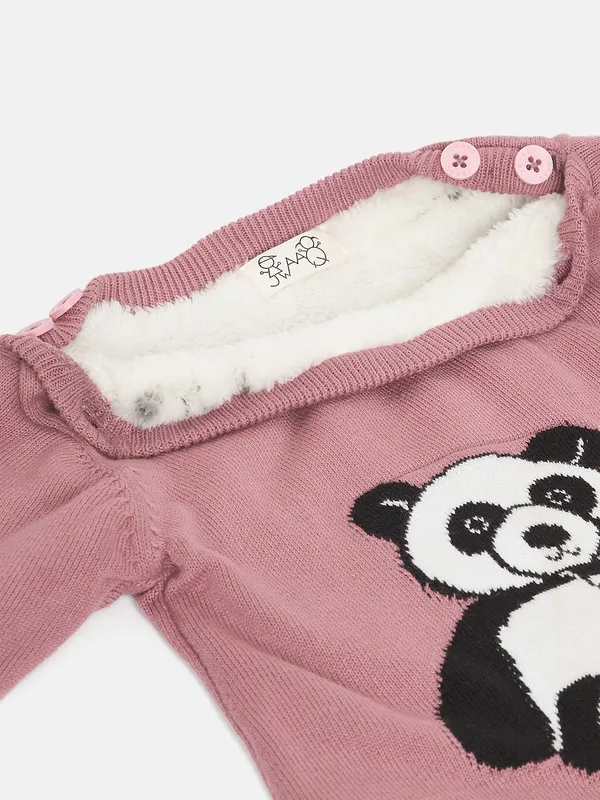 Rose_Infants_Full_Sleeve_Cotton_Fur_Lined_Romper_For___Kids