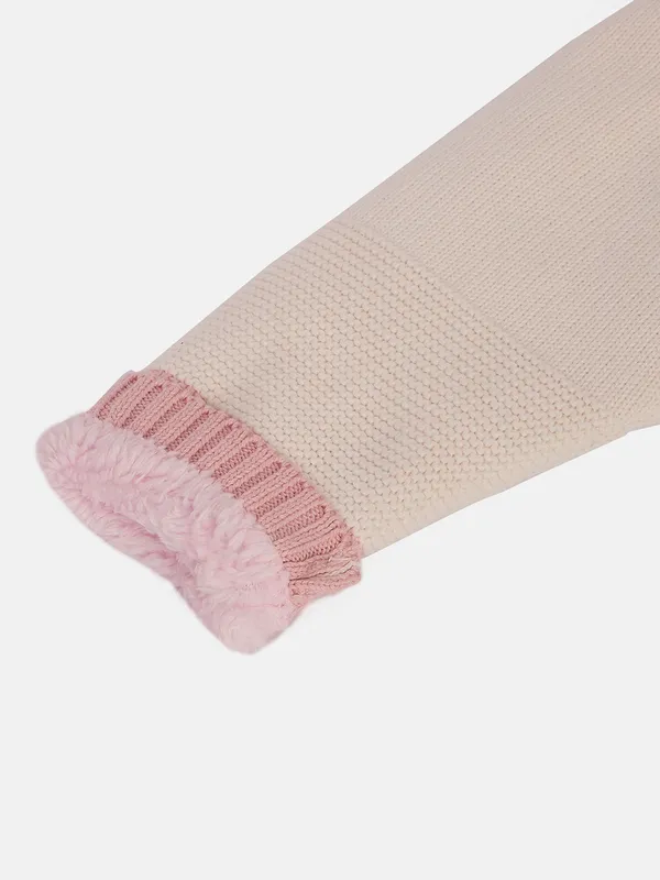 JWAAQ_Cotton_Knit_Full_Sleeve_Color_Blocked_Baby_kids_unisex_Winter_2_pcs_set_With_Fur_Lined-Pink