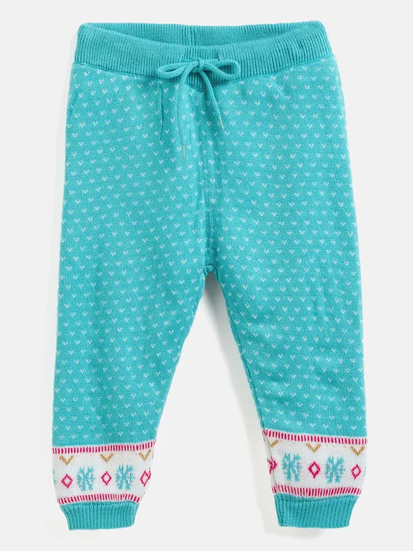 2-Piece_Green_Full_Sleeve_Cotton_Faux_Fur_Winter_Set_For_Girls
