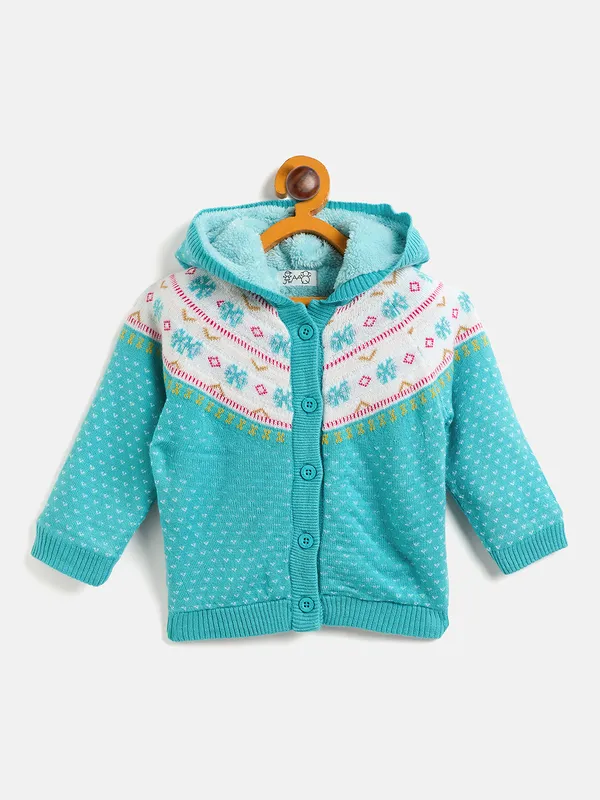 2-Piece_Green_Full_Sleeve_Cotton_Faux_Fur_Winter_Set_For_Girls