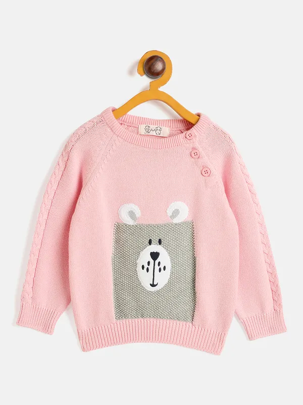 JWAAQ_Baby_kids_Unisex_Winter_Full_Sleeve_3_pcs_set_with_Cap-_Pink