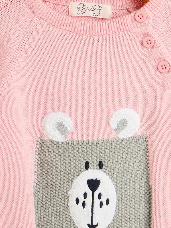 JWAAQ_Baby_kids_Unisex_Winter_Full_Sleeve_3_pcs_set_with_Cap-_Pink