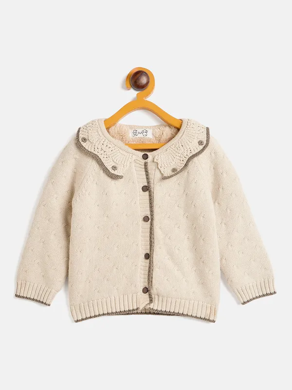 JWAAQ_Cotton_Knit_Full_Sleeve_Baby_kids_unisex_Winter_2_pcs_set_With_Fur_Lined-Oatmeal