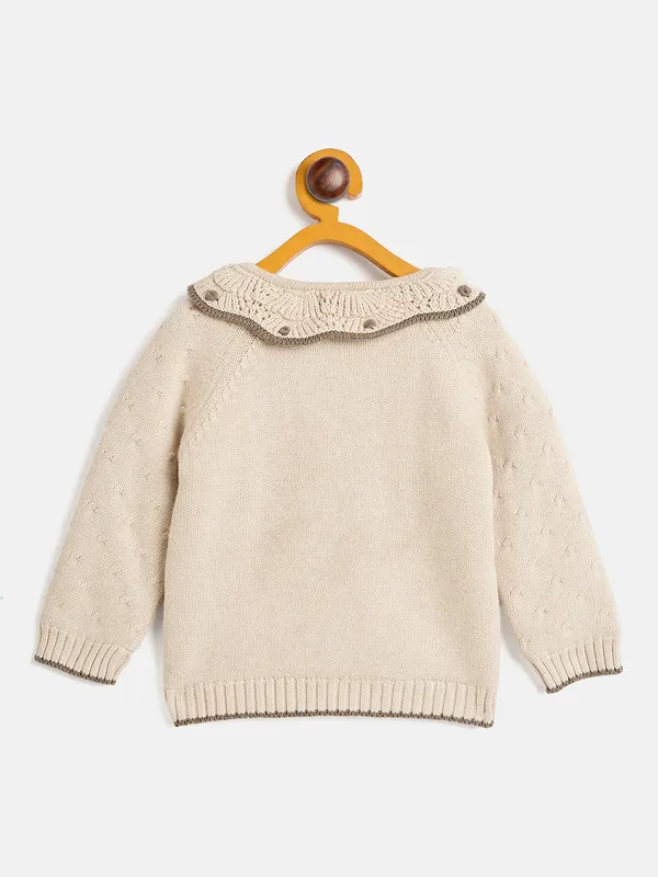 JWAAQ_Cotton_Knit_Full_Sleeve_Baby_kids_unisex_Winter_2_pcs_set_With_Fur_Lined-Oatmeal