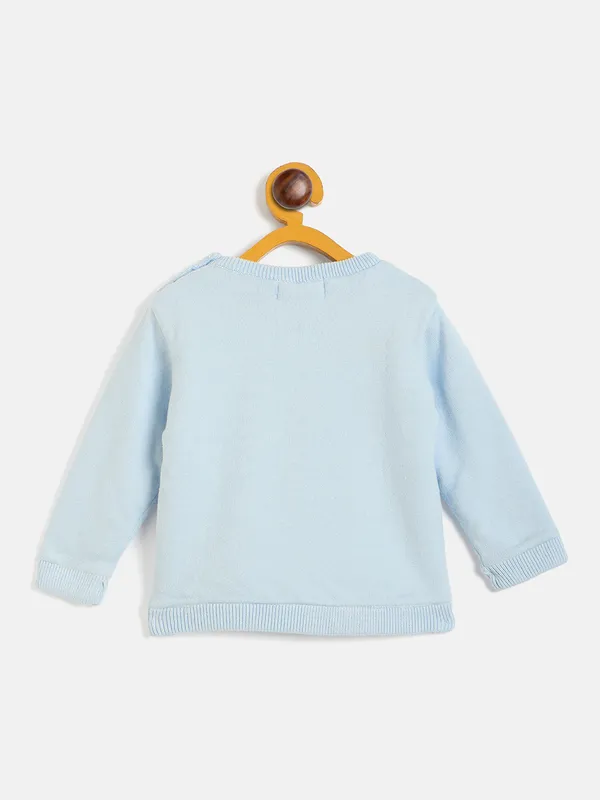 JWAAQ_Cotton_Knit_Full_Sleeve_Baby_kids_unisex_Winter_2_pcs_set_With_Fur_Lined-Blue