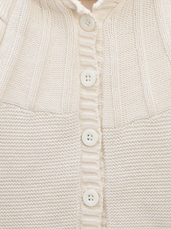 JWAAQ_Cotton_Knit_Full_Sleeve_Frilled_Baby_kids_Girls_Winter_2_pcs_set_With_Fur_Lined-White