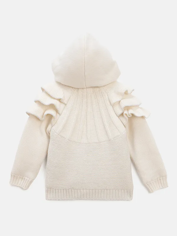 JWAAQ_Cotton_Knit_Full_Sleeve_Frilled_Baby_kids_Girls_Winter_2_pcs_set_With_Fur_Lined-White