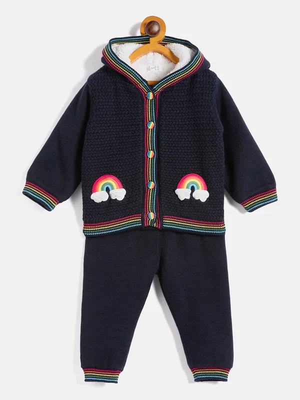 2-Piece_Navy_Blue_Full_Sleeve_Cotton_Faux_Fur_Winter_Set_For___Kids