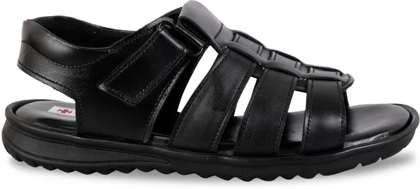 Black_Leather_Solid_Leather_Stylish_&_Comfortable_Slip-on_Sandal_For_Men