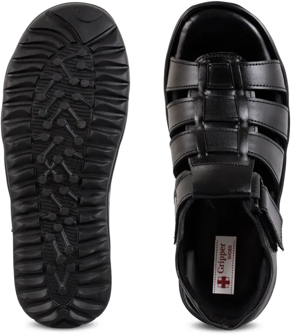 Black_Leather_Solid_Leather_Stylish_&_Comfortable_Slip-on_Sandal_For_Men