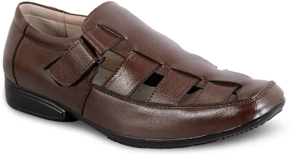 Brown_Leather_Solid_Leather_Stylish_&_Comfortable_Slip-on_Sandal_For_Men