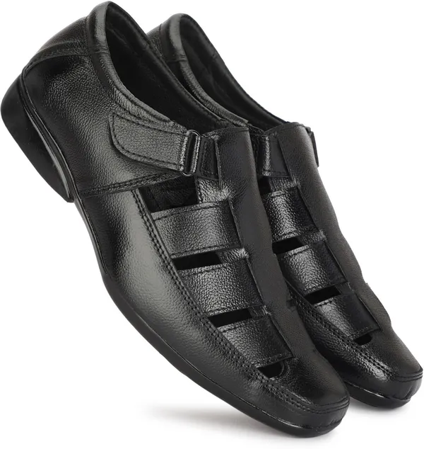 Black_Leather_Solid_Leather_Stylish_&_Comfortable_Slip-on_Sandal_For_Men