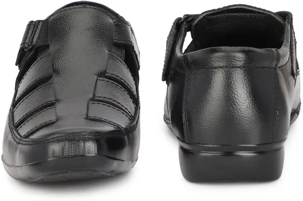 Black_Leather_Solid_Leather_Stylish_&_Comfortable_Slip-on_Sandal_For_Men