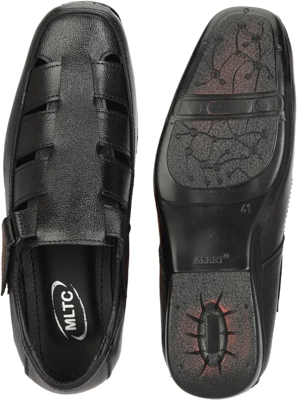 Black_Leather_Solid_Leather_Stylish_&_Comfortable_Slip-on_Sandal_For_Men