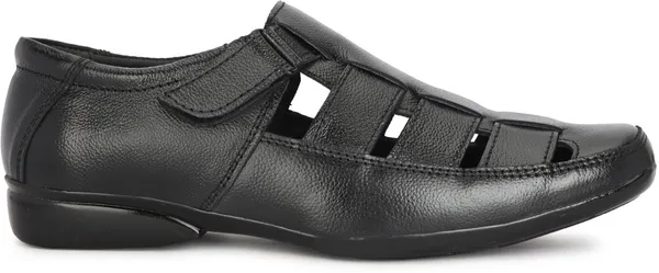 Black_Leather_Solid_Leather_Stylish_&_Comfortable_Slip-on_Sandal_For_Men