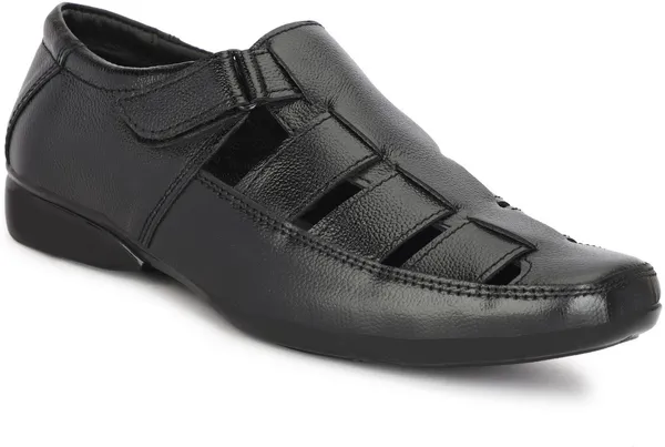 Black_Leather_Solid_Leather_Stylish_&_Comfortable_Slip-on_Sandal_For_Men