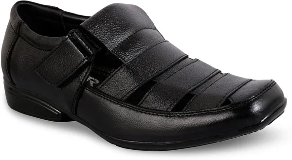 Black_Leather_Solid_Leather_Stylish_&_Comfortable_Slip-on_Sandal_For_Men