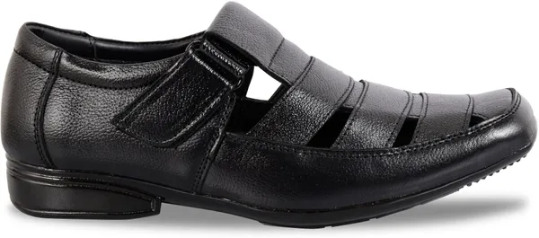 Black_Leather_Solid_Leather_Stylish_&_Comfortable_Slip-on_Sandal_For_Men