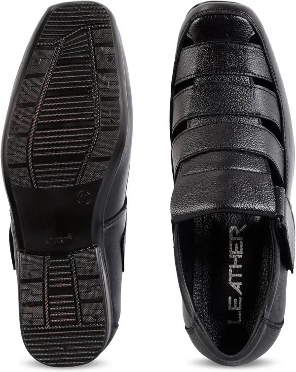 Black_Leather_Solid_Leather_Stylish_&_Comfortable_Slip-on_Sandal_For_Men