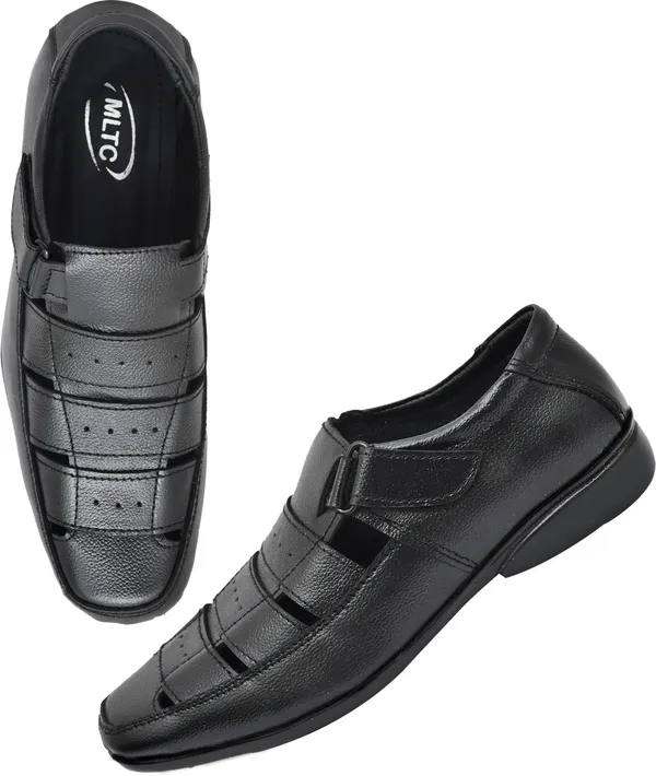 Black_Leather_Solid_Leather_Stylish_&_Comfortable_Slip-on_Sandal_For_Men