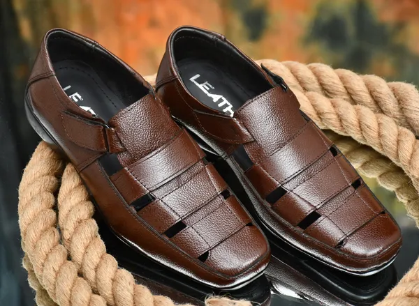 Brown_Leather_Solid_Leather_Stylish_&_Comfortable_Slip-on_Sandal_For_Men
