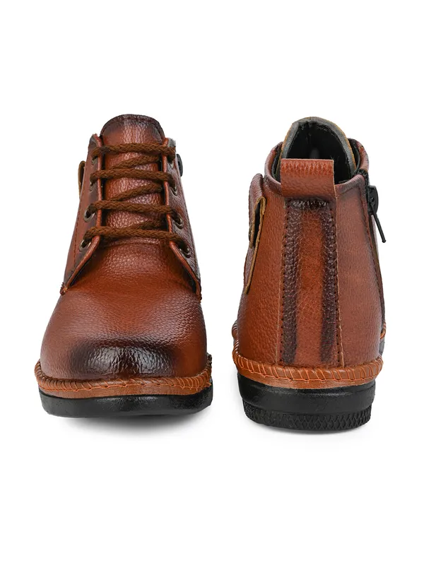 Premium_Tan_Leather_Lightweight_Lace-Up_Boots_For_Boys