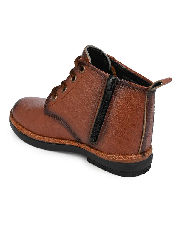 Premium_Tan_Leather_Lightweight_Lace-Up_Boots_For_Boys