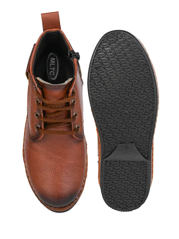 Premium_Tan_Leather_Lightweight_Lace-Up_Boots_For_Boys