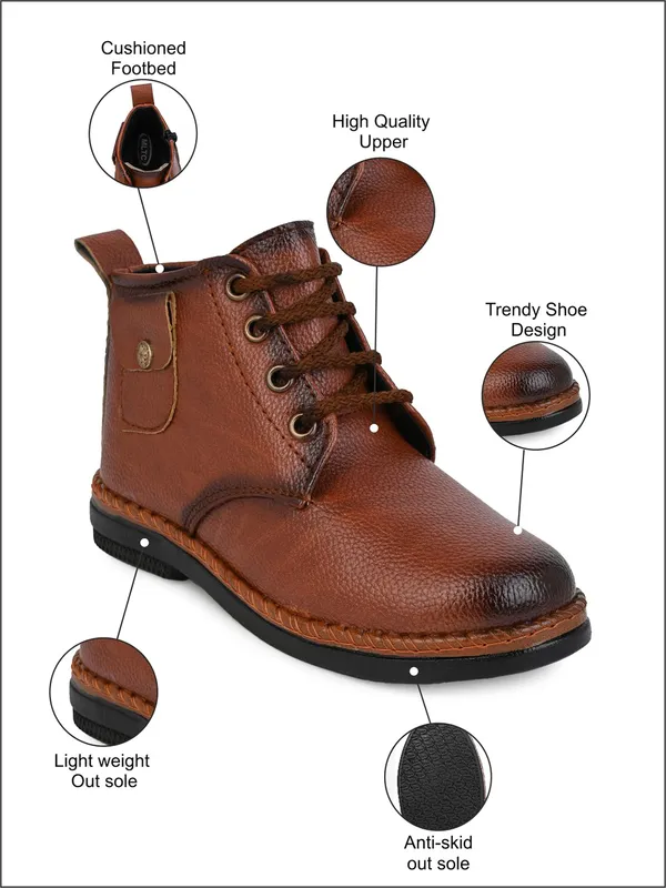 Premium_Tan_Leather_Lightweight_Lace-Up_Boots_For_Boys