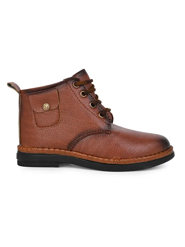 Premium_Tan_Leather_Lightweight_Lace-Up_Boots_For_Boys