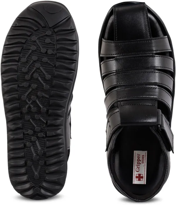 Black_Leather_Solid_Leather_Stylish_&_Comfortable_Slip-on_Sandal_For_Men