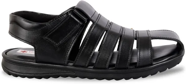 Black_Leather_Solid_Leather_Stylish_&_Comfortable_Slip-on_Sandal_For_Men