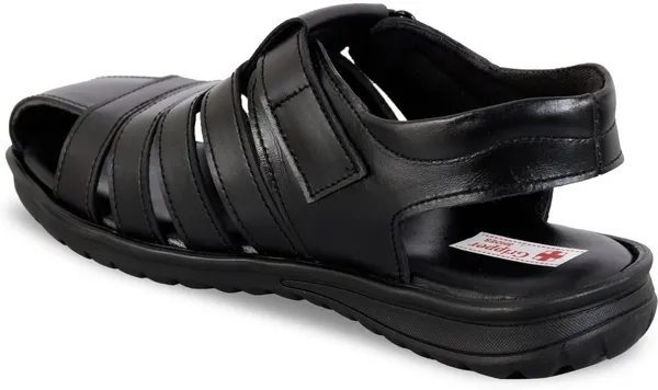 Black_Leather_Solid_Leather_Stylish_&_Comfortable_Slip-on_Sandal_For_Men